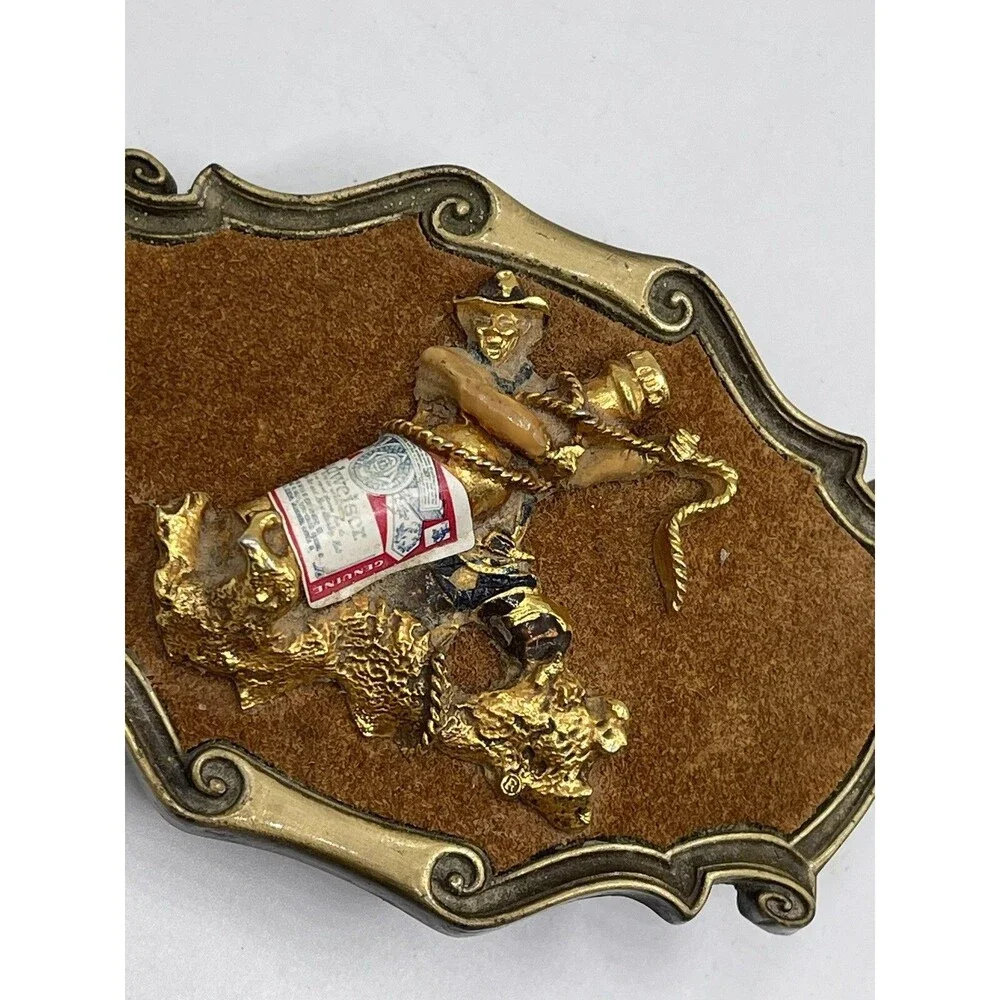 1978 Raintree Budweiser Cowboy Gold Lasso Belt Buckle